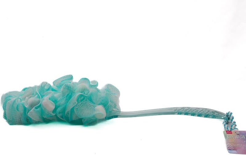 DAISO Body Washer with Handle - Hearts Design - Green Bath Scrubber for Shower & Body Cleaning - Image 2